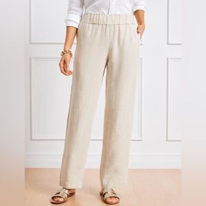 Talbots Nantucket Pull On Wide Leg Linen Pants